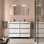 Mueble de baño Attila con patas 6 cajones doble seno white satin 120 cm de Salgar